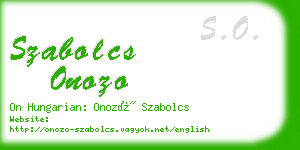 szabolcs onozo business card
